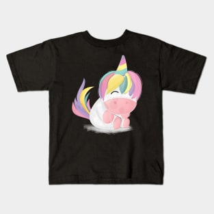 Cute Unicorn Watercolor Illustration Kids T-Shirt